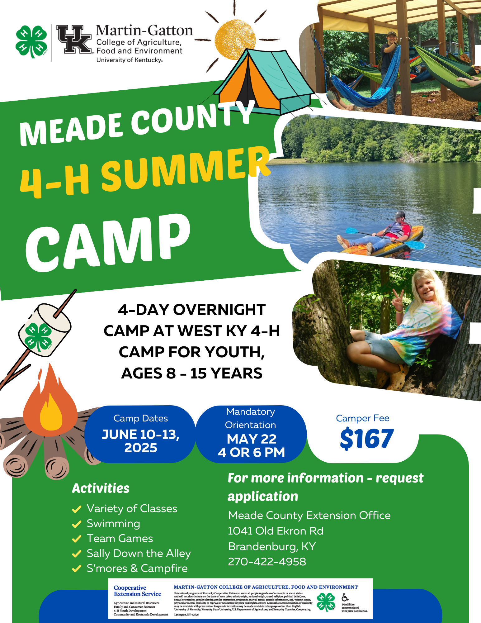 4-H camp flyer using a patch graphic